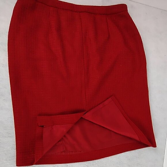 Rena Rowan for Saville Dark Red Leading Into Burgundy Skirt With Lining Size 14 - Picture 3 of 8